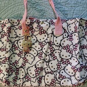 Hello Kitty Pink and Black Patterned Tote